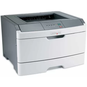 lexmark e260dn mono laser printer front angle view